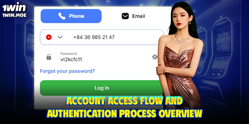 Account access flow and authentication process overview