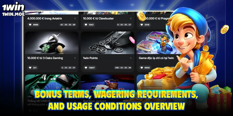 Bonus terms, wagering requirements, and usage conditions overview