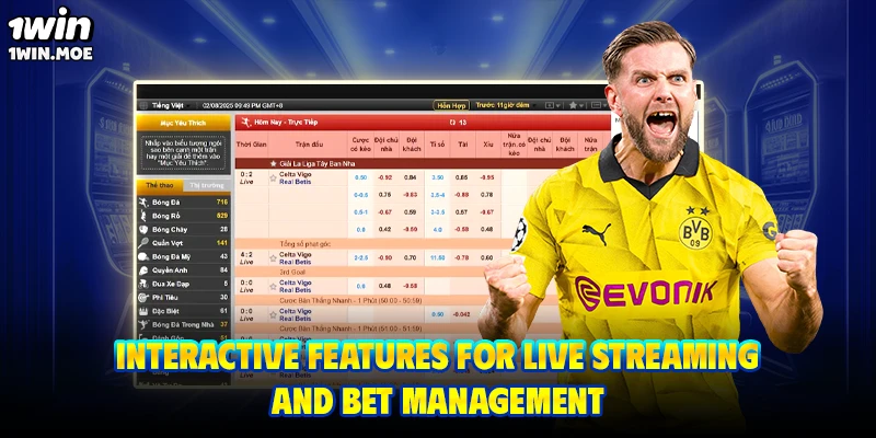Interactive features for live streaming and bet management