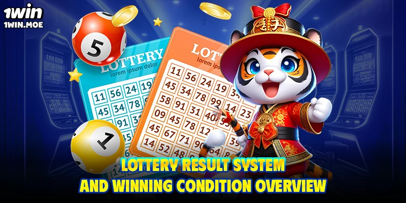 Lottery result system and winning condition overview