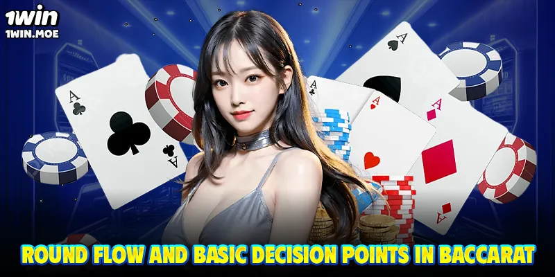 Round flow and basic decision points in baccarat