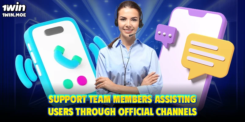 Support team members assisting users through official channels